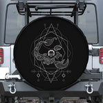 Black And White Scorpio Sign Print Tire Cover With Camera Hole