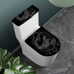 Black And White Scorpio Sign Print Toilet Lid And Tank Cover Set