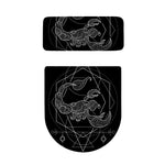 Black And White Scorpio Sign Print Toilet Lid And Tank Cover Set