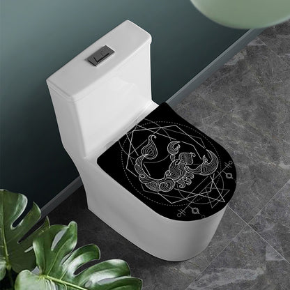 Black And White Scorpio Sign Print Toilet Lid Cover