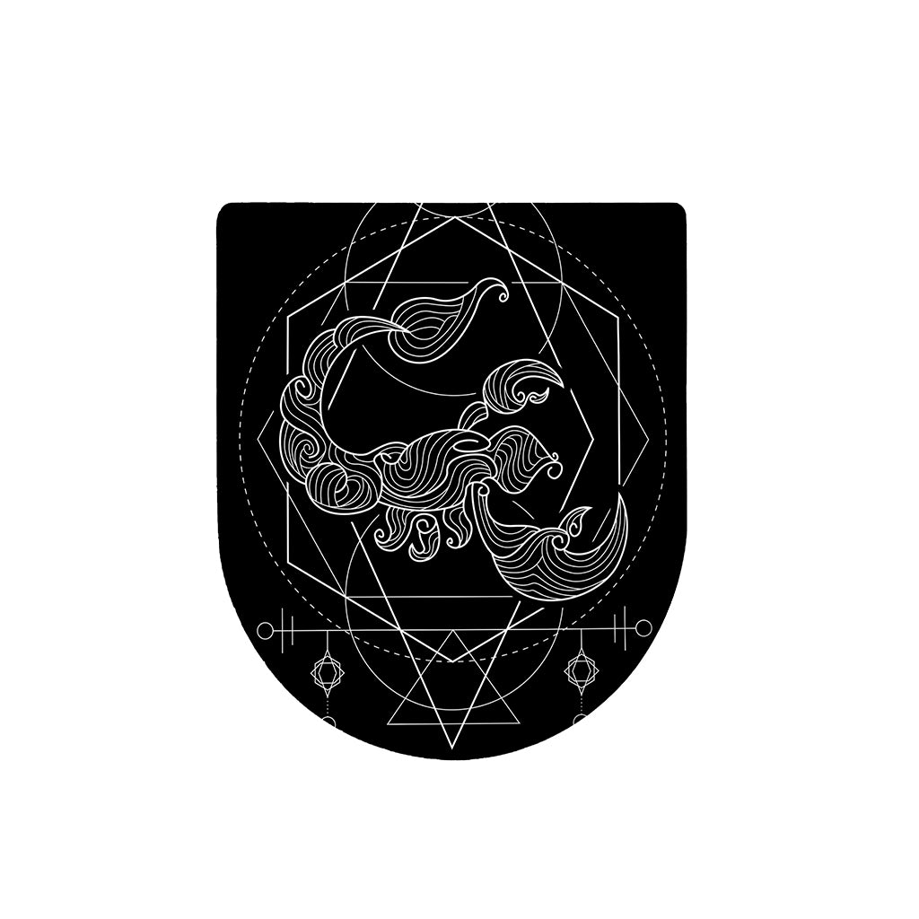 Black And White Scorpio Sign Print Toilet Lid Cover