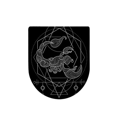 Black And White Scorpio Sign Print Toilet Lid Cover