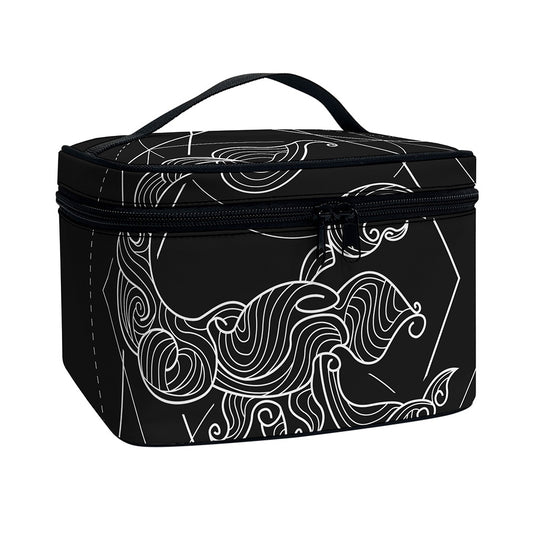 Black And White Scorpio Sign Print Travel Makeup Bag