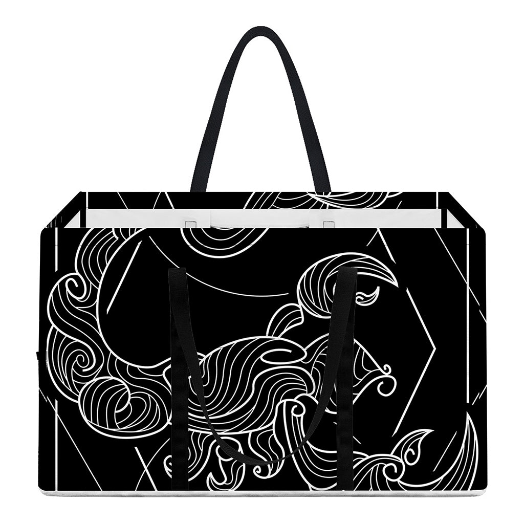 Black And White Scorpio Sign Print Utility Tote Bag