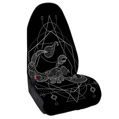 Black And White Scorpio Sign Print Waterproof Car Seat Cover