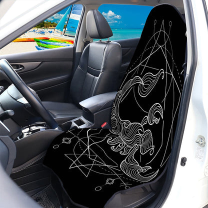 Black And White Scorpio Sign Print Waterproof Car Seat Cover