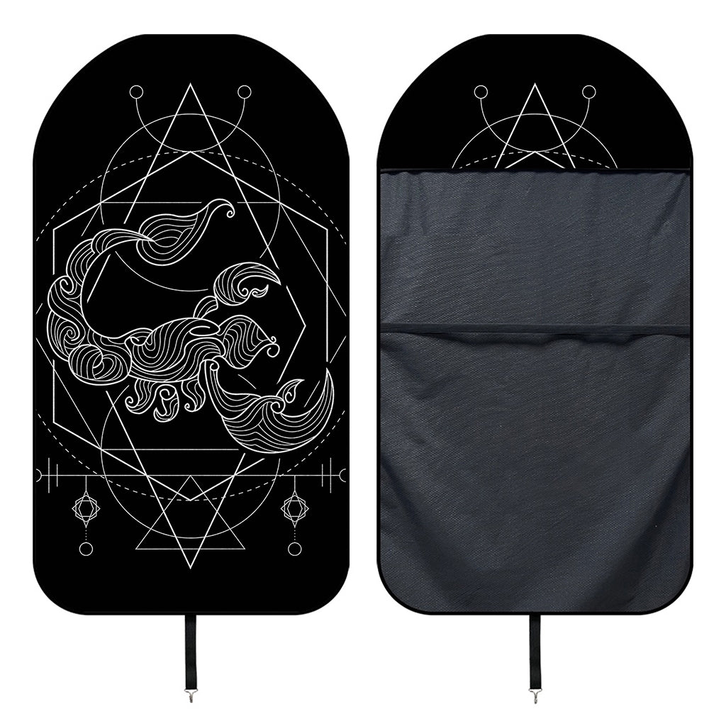 Black And White Scorpio Sign Print Waterproof Car Seat Cover