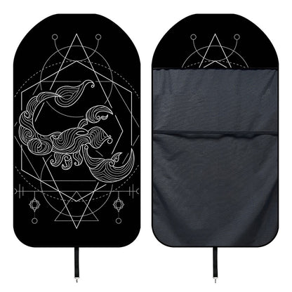 Black And White Scorpio Sign Print Waterproof Car Seat Cover