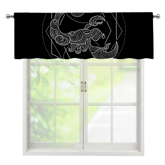 Black And White Scorpio Sign Print Window Valance