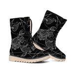 Black And White Scorpio Sign Print Winter Boots
