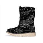 Black And White Scorpio Sign Print Winter Boots