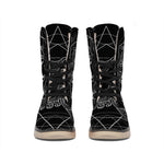 Black And White Scorpio Sign Print Winter Boots