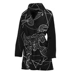 Black And White Scorpio Sign Print Women's Bathrobe