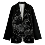 Black And White Scorpio Sign Print Women's Blazer
