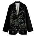 Black And White Scorpio Sign Print Women's Cotton Blazer