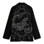 Black And White Scorpio Sign Print Women's Cotton Blazer