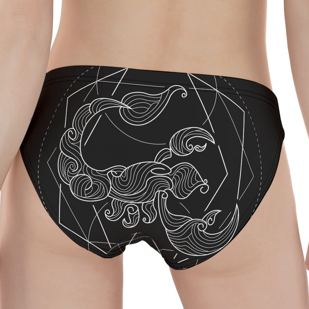 Black And White Scorpio Sign Print Women's Panties