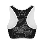 Black And White Scorpio Sign Print Women's Sports Bra