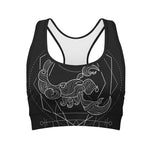 Black And White Scorpio Sign Print Women's Sports Bra