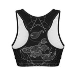 Black And White Scorpio Sign Print Women's Sports Bra