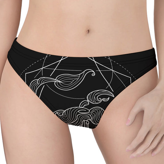 Black And White Scorpio Sign Print Women's Thong