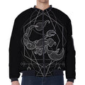 Black And White Scorpio Sign Print Zip Sleeve Bomber Jacket