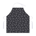 Black And White Sea Turtle Pattern Print Adjustable Apron