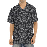 Black And White Sea Turtle Pattern Print Aloha Shirt