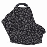 Black And White Sea Turtle Pattern Print Baby Seat Cover