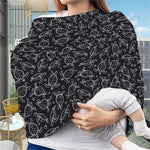 Black And White Sea Turtle Pattern Print Baby Seat Cover