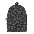 Black And White Sea Turtle Pattern Print School Backpack