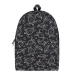 Black And White Sea Turtle Pattern Print Backpack