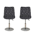 Black And White Sea Turtle Pattern Print Bar Stool Covers