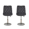 Black And White Sea Turtle Pattern Print Bar Stool Covers