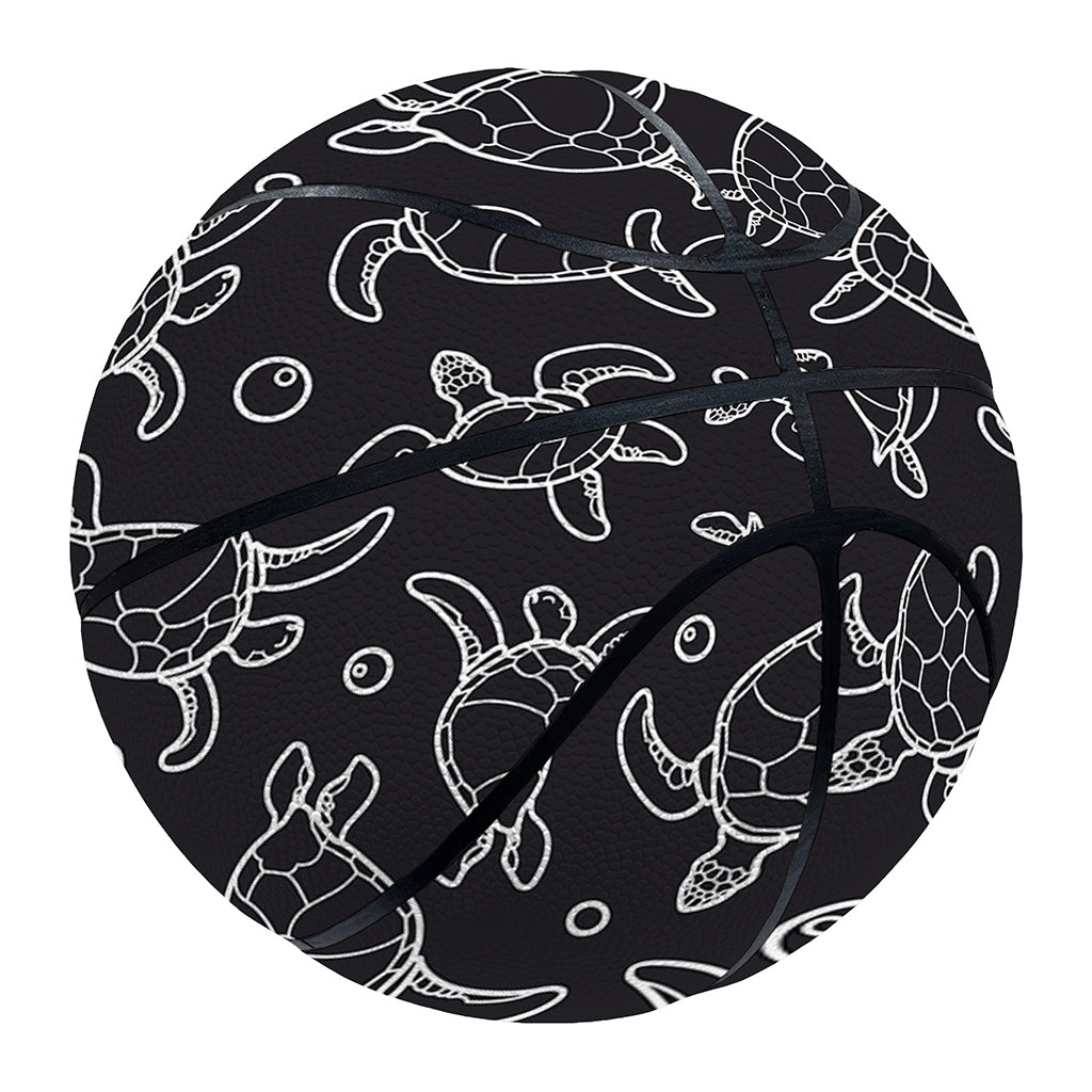 Black And White Sea Turtle Pattern Print Basketball