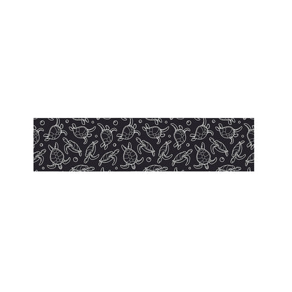 Black And White Sea Turtle Pattern Print Bed Runner