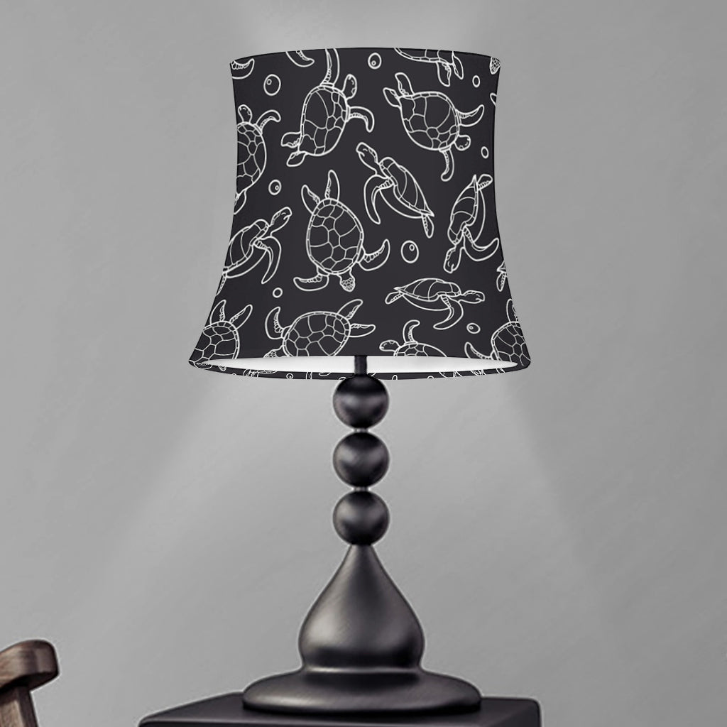 Black And White Sea Turtle Pattern Print Bell Lamp Shade