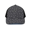 Black And White Sea Turtle Pattern Print Black Mesh Trucker Hat