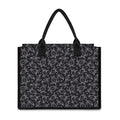 Black And White Sea Turtle Pattern Print Canvas Tote Bag