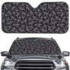 Black And White Sea Turtle Pattern Print Car Windshield Sun Shade