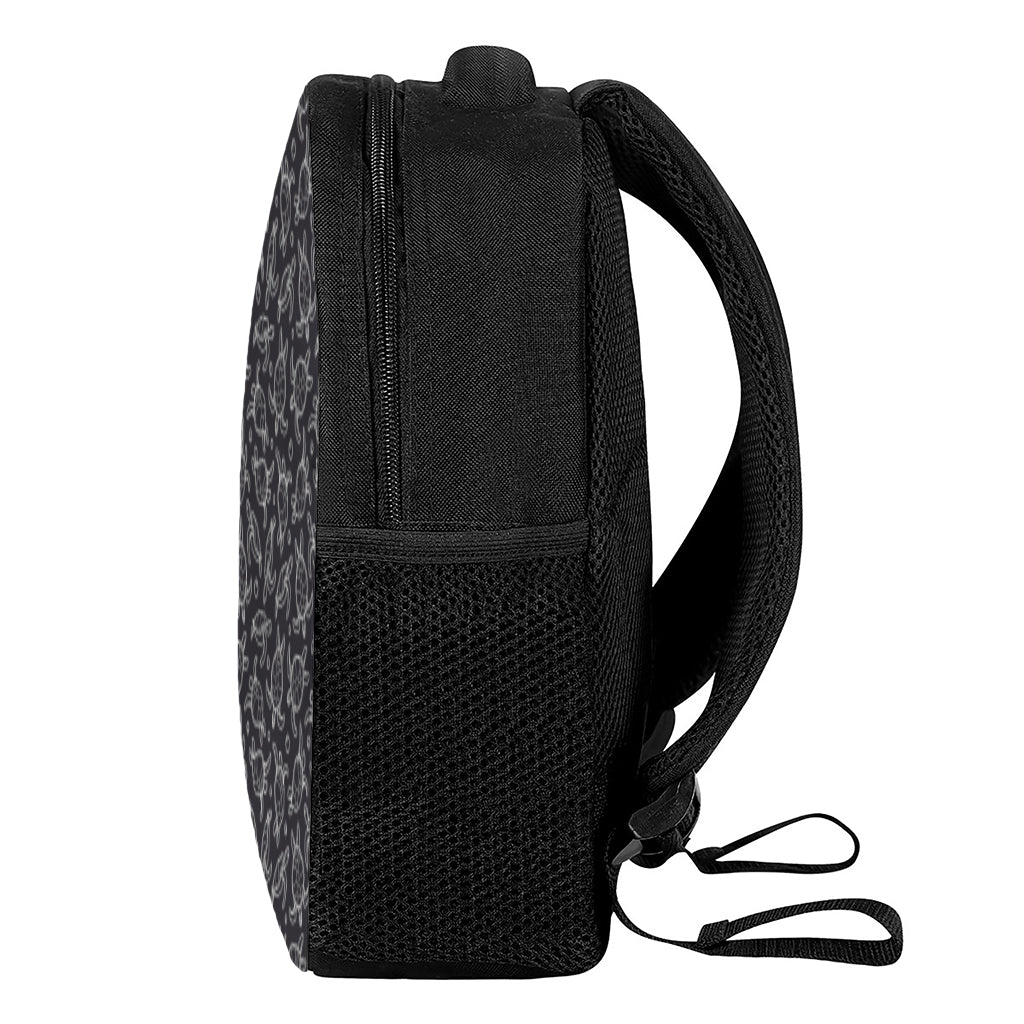 Black And White Sea Turtle Pattern Print Casual Backpack
