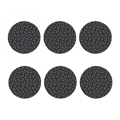Black And White Sea Turtle Pattern Print Coaster Set