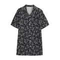 Black And White Sea Turtle Pattern Print Cotton Hawaiian Shirt