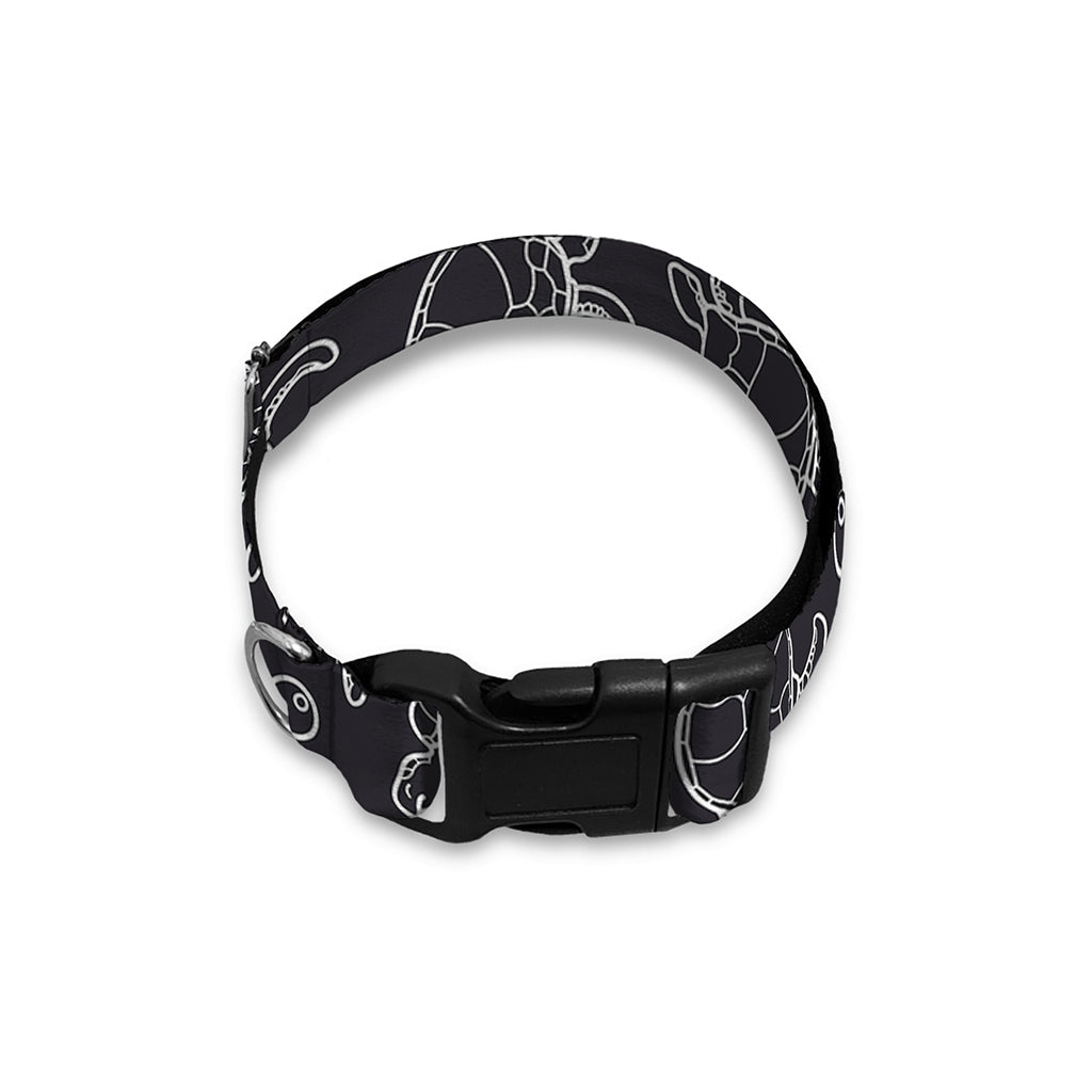 Black And White Sea Turtle Pattern Print Dog Collar