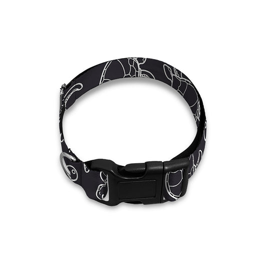 Black And White Sea Turtle Pattern Print Dog Collar