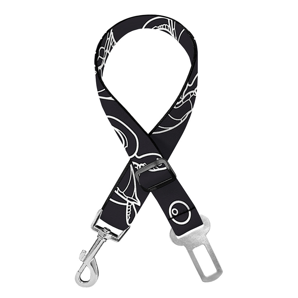 Black And White Sea Turtle Pattern Print Dog Seat Belt