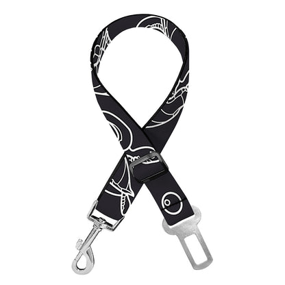 Black And White Sea Turtle Pattern Print Dog Seat Belt