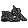 Black And White Sea Turtle Pattern Print Flat Ankle Boots