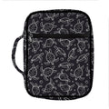 Black And White Sea Turtle Pattern Print Front Pocket Bible Bag