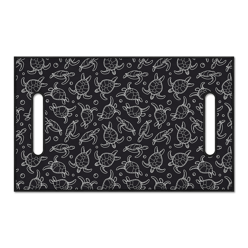 Black And White Sea Turtle Pattern Print Golf Cart Seat Cover